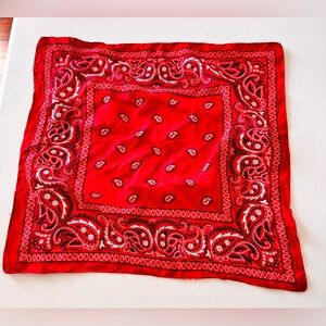 Classic Red Paisley Bandana Scarf